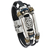 Viking Helm Alloy & Imitation Leather & CCB Plastic Multi-strand Bracelets for Men FS-WG23689-01-5