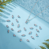 60pcs 2 Styles Brass Pave Clear Cubic Zirconia Flat Round Connector Charms KK-AR0001-81-4