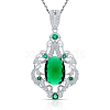 Elegant S925 Silver Inlaid Emerald Zircon Necklace for Mother's Day Gift SQ2388-1