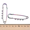 Ion Plating(IP) 304 Stainless Steel Safety Pins Brooch Findings STAS-K252-05B-RC-3