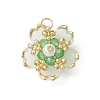 Handmade Glass Seed Beaded Sakura Pendants PALLOY-MZ00763-03-1