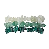 3Pcs Natural Green Aventurine & Natural Prehnite & Natural Malachite Chip Beaded Stretch Bracelet Sets BJEW-JB10862-1