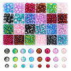   1600Pcs 24 Style Spray Painted Crackle Glass Beads Strands CCG-PH0001-05-1