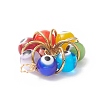7 Chakra Handmade Evil Eye Lampwork Pendants PALLOY-JF01997-01-2