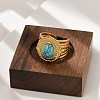 Natural Turquoise Finger Rings RJEW-Q006-01C-G-4