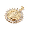 Brass Cubic Zirconia Pendants KK-Z050-07G-02-2