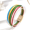 Bohemia PU Leather Cord Multi-strand Bracelets PW-WG02973-03-1