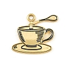 Blended Coffee Alloy Enamel Pendants ENAM-B038-01G-02-1