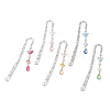 5Pcs 5 Colors Glass & Shell Pearl Pendant Bookmark AJEW-JK00359-2