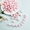 20Pcs Pink Cube Letter Silicone Beads 12x12x12mm Square Dice Alphabet Beads with 2mm Hole Spacer Loose Letter Beads for Bracelet Necklace Jewelry Making JX435Y-1