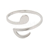 Non-Tarnish 304 Stainless Steel Open Cuff Rings for Women RJEW-N048-05P-2