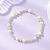 Round & Cross Shell Pearl & Non-magnetic Synthetic Hematite Beads Stretch Bracelets for Women BJEW-JB13100-1