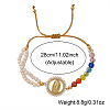 Brass Religion Virgin Link Colorful Glass and Seed Bead Adjustable Braided Bracelets for Women UM5876-4