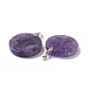 Natural Amethyst Pendants G-P491-04P-04-3