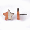 Transparent Resin & Wood Stud Earrings EJEW-N017-001A-D04-4