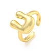 Brass Letter Open Cuff Rings for Women RJEW-G313-01U-G-1