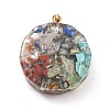 Transparent Resin Pendants RESI-P019-01G-2