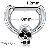 304 Stainless Steel Skull Circular/Horseshoe Barbell Nose Rings WG89838-01-3