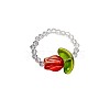 Handmade Lampwork Beaded Finger Rings WG8AEDA-01-2