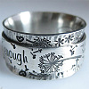 Dandelion with Word Pattern Alloy Finger Rings FS-WG2A4E2-02-1