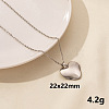 Vintage Stainless Steel Geometric Heart Pendant Necklace for Women AO1780-3-1
