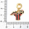 Rack Plating Brass Enamel Sports European Dangle Charms KK-P287-35A-G-3