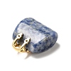 Natural Blue Spot Jasper Brass Pendants KK-E274-01G-19-3