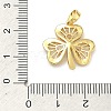 Brass Micro Pave Clear Cubic Zirconia Pendants KK-B171-03G-01-3