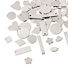 72Pcs 12 Style 201 Stainless Steel Stamping Blank Tag Pendants STAS-PJ0001-31-3