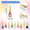 AHADERMAKER 18Pcs 9 Colors  Brass Pave Cubic Zirconia Charms KK-GA0001-31-4