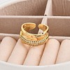 Rack Plating Brass Micro Pave Clear Cubic Zirconia Cuff Rings for Women RJEW-M028-107G-3