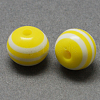 Round Striped Resin Beads X-RESI-R158-8mm-01-1