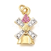 Brass Micro Pave Cubic Zirconia Pendants KK-U040-05G-01-1