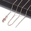 1mm Rack Plating Brass Cable Chain Adjustable Slider Necklaces for Women Men MAK-L044-04RG-1