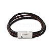 Braided Microfiber Leather Cord Bracelets for Women Men BJEW-D304-17P-02-2