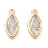 Brass Micro Pave Clear Cubic Zirconia Charms KK-G516-27G-1