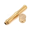 Golden Tone Brass Wax Seal Stamp Head with Bamboo Stick Shaped Handle STAM-K001-05G-H-2