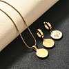 304 Stainless Steel Enamel Pendant Necklaces & Hoop Earring Set for Women SJEW-C007-03G-02-3