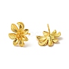 Rack Plating Brass Flower Stud Earrings for Women EJEW-F288-17-3