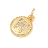 Brass Micro Pave Clear Cubic Zirconia Charms CU-CBA56CE-12G-W-2
