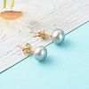 Natural Pearl Rondelle Stud Earrings EJEW-JE04585-02-1