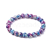 Round Dyed Synthetic Turquoise Beads Stretch Bracelets for Women BJEW-JB10608-3