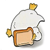 Cartoon Japanese Duck with Bread Enamel Pin PALLOY-D021-05A-EB-1