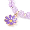 Alloy Enamel Flower Charm Bracelets BJEW-JB09046-5