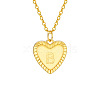 Golden Tone Brass Cable Chain Letter Heart Pendant Necklaces for Women PW-WG67FD6-02-1