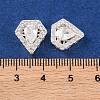 Brass Micro Pave Clear Cubic Zirconia Beads KK-S389-28S-3