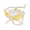 Electroplated Natural Quartz Copper Wire Wrapped Pendants PALLOY-TA00429-01-2