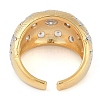 Flower Brass Micro Pave Clear Cubic Zirconia Open Cuff Ring for Women RJEW-Q819-23G-3