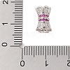 Rack Plating Brass Micro Pave Clear Cubic Zirconia Screw Clasps KK-S384-24P-01-3