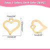 DICOSMETIC 60Pcs 3 Colors 304 Stainless Steel Open Heart Charms STAS-DC0007-60-4